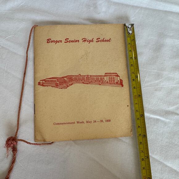 Borger TX Senior High School Commencement Program 1959 Booklet with Tassel - Picture 6 of 7